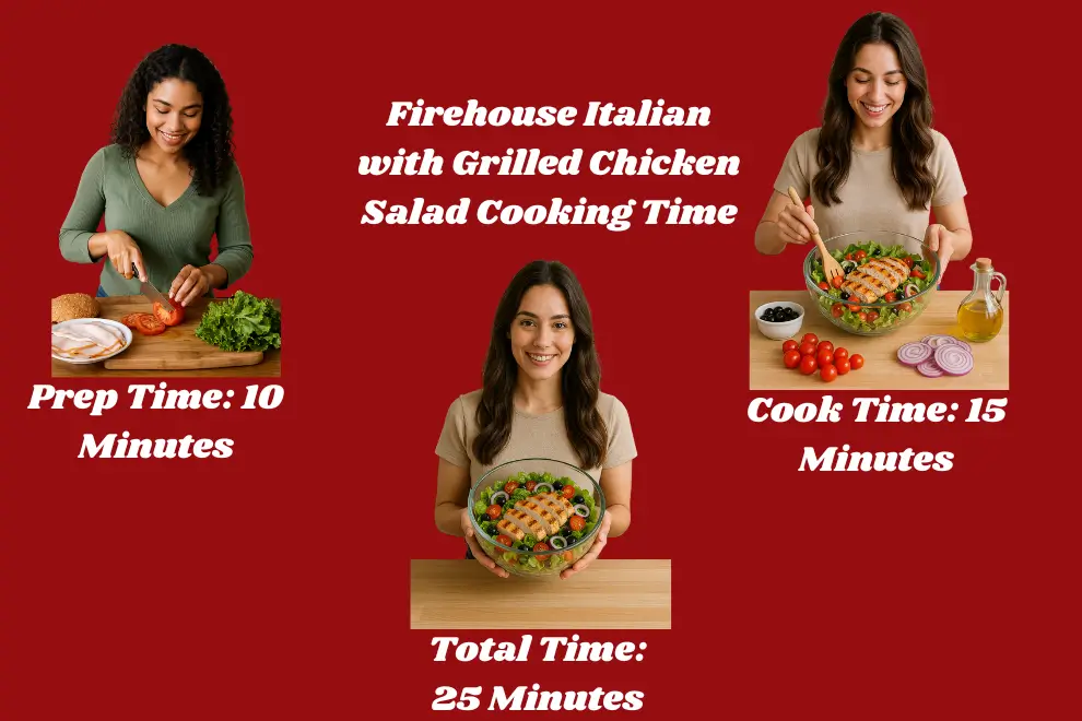 Firehouse Italian with Grilled Chicken Salad 2 Firehouse Italian with Grilled Chicken Salad Cooking Time